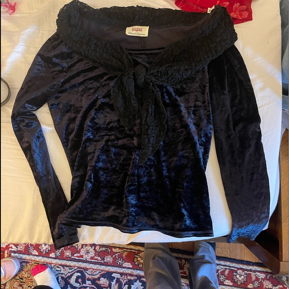 Vintage velvet blouse⚫️